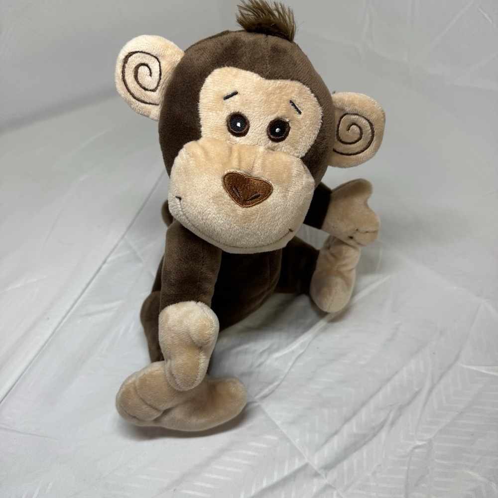 avis Monkey Plush Brown Swirly Ears‎ 2014 Soft Stuffed Animal Collectible Toy